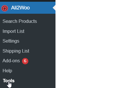 Ali2woo tools menu
