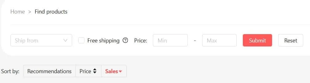 Aliexpress dropshipping center search product tool optimized