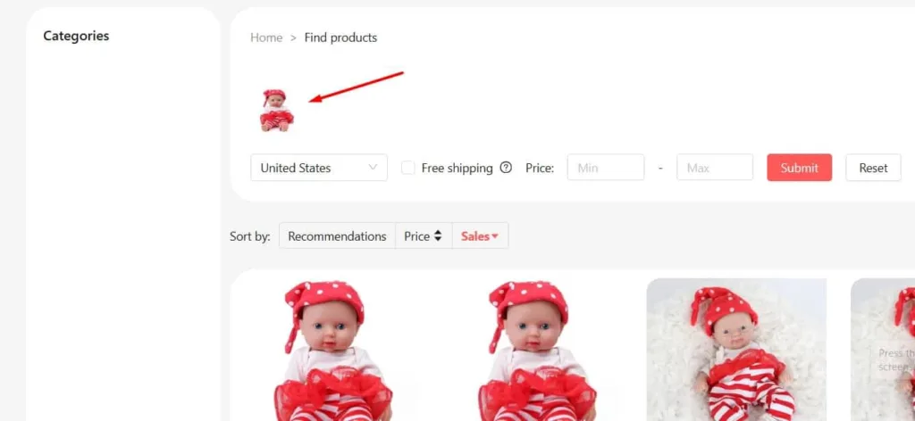Aliexpress ds center search by image result optimized