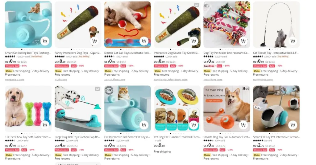 Aliexpress pet stores optimized
