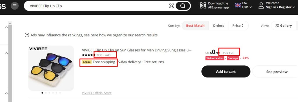 Compare dropshipping price aliexpress