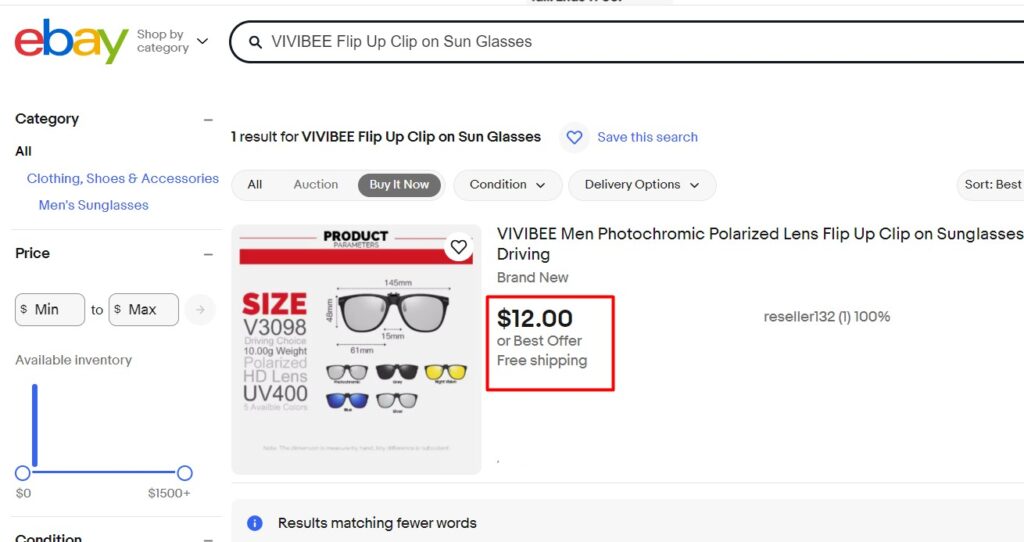 Compare dropshipping price ebay