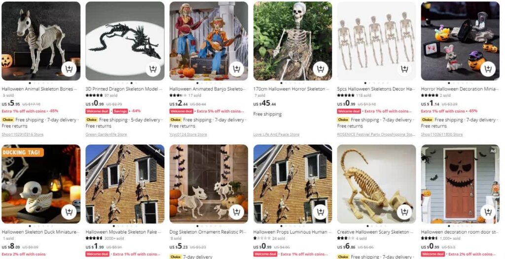 Animal skeleton decorations