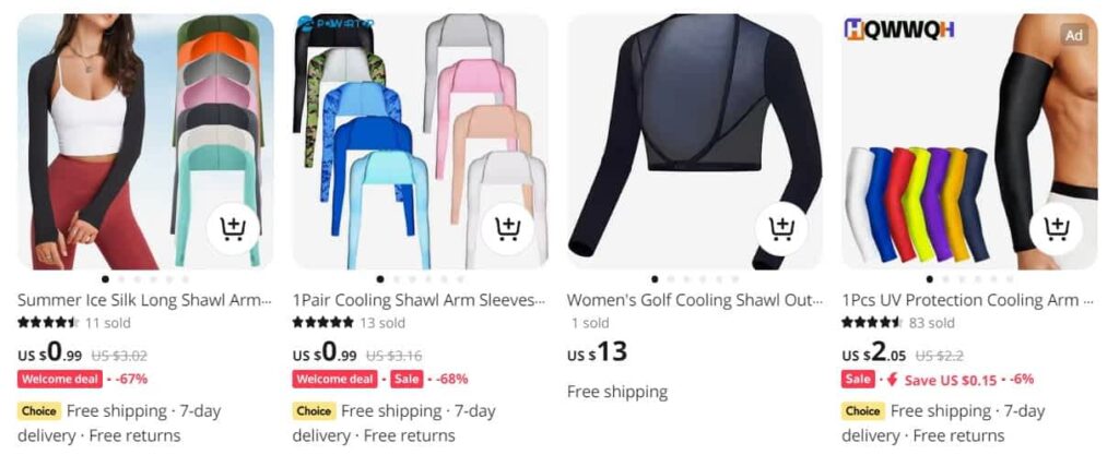 Cooling arm sleeves dropshipping