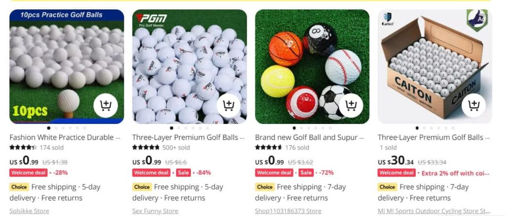 Golf ball dropshipping