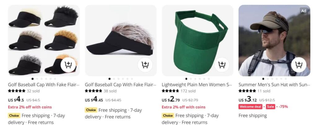 Golf hat and visor dropshipping