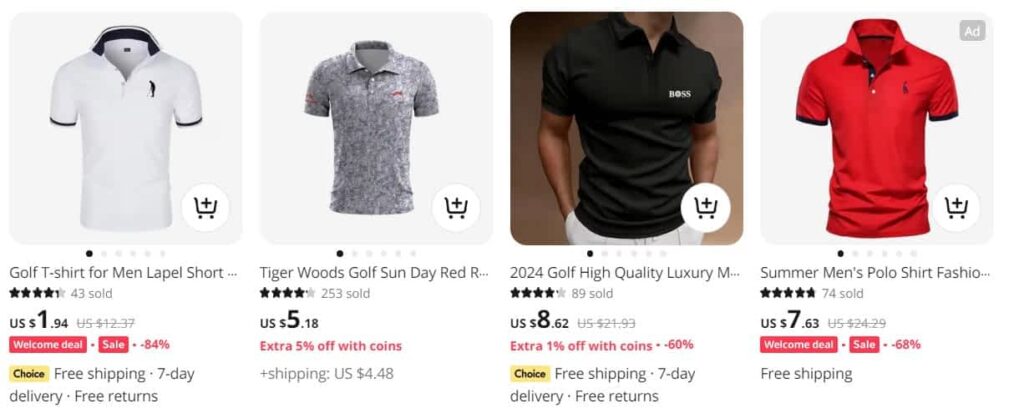 Golf t shirt dropshipping