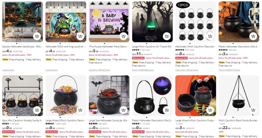 Halloween cauldrons