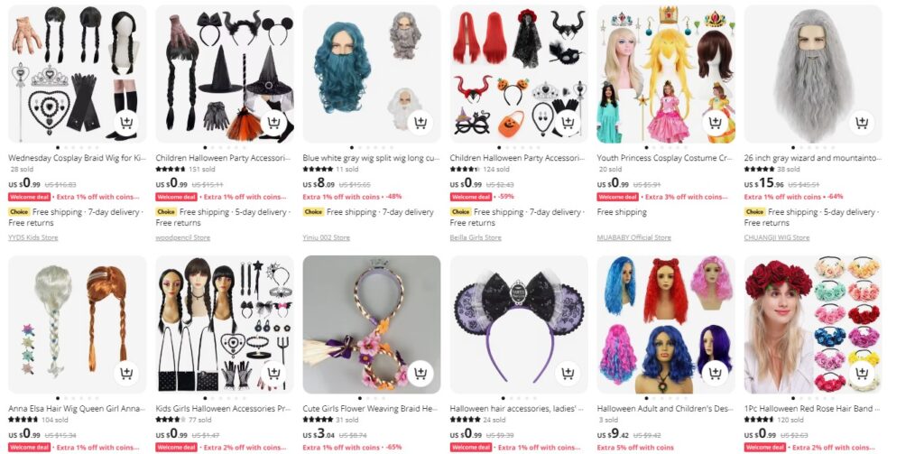 Halloween headbands wigs