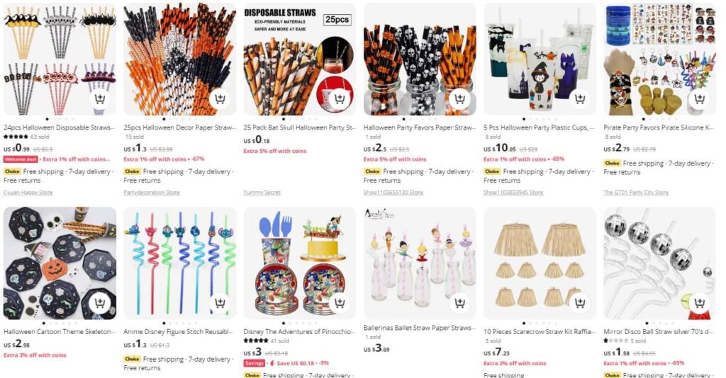Halloween party essentials straws