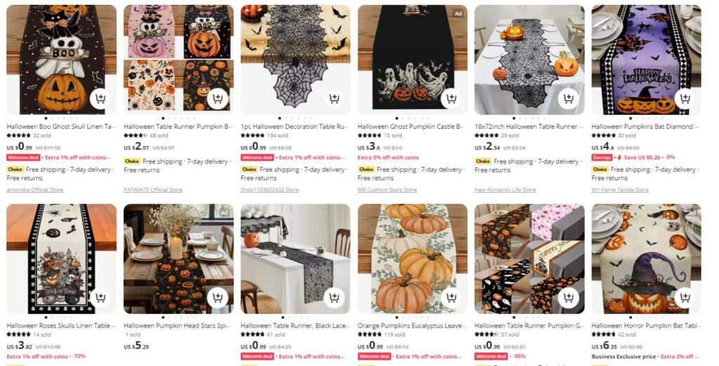 Halloween table runners