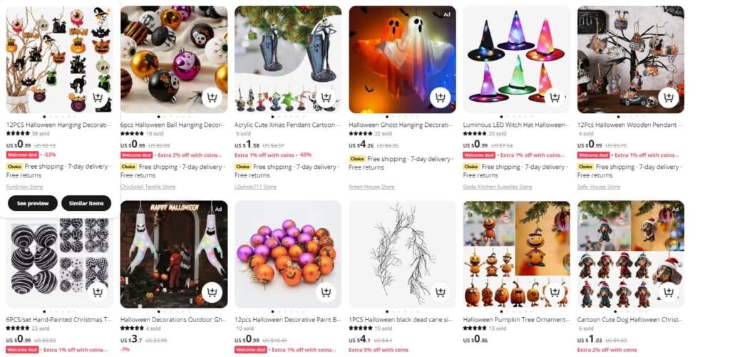 Halloween tree ornaments