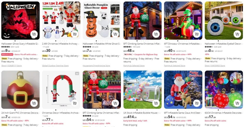 Inflatable outdoor decorations