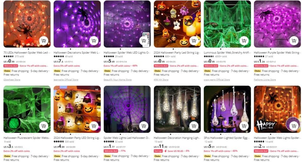 Spider web lights