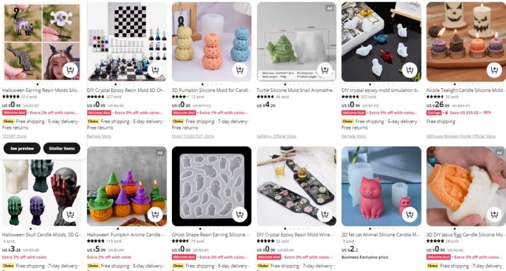 Spooky silicone molds
