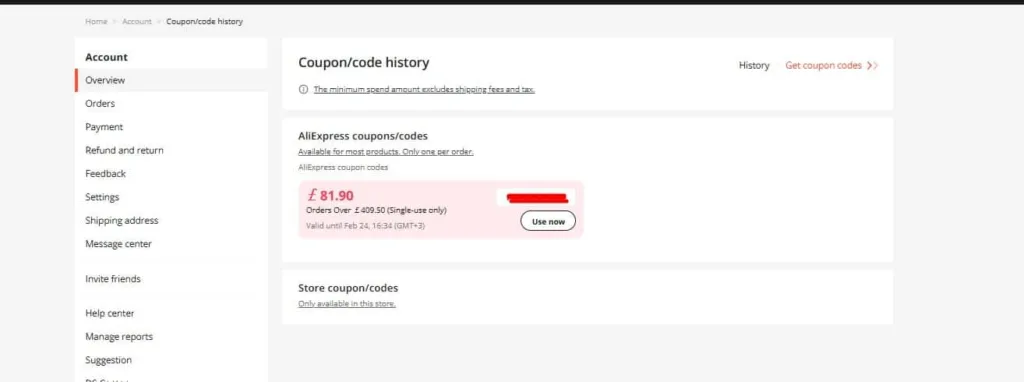 Aliexpress business center coupons in account optimized