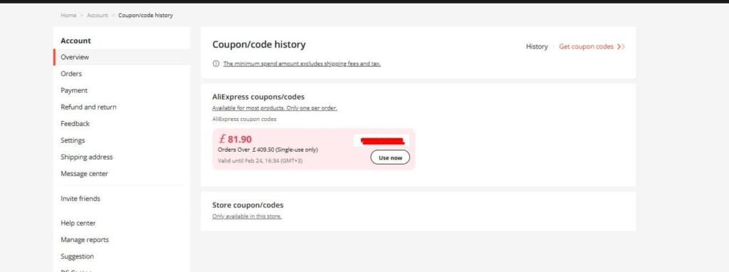 Aliexpress business center coupons in account optimized