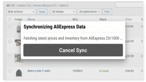 Real-time sync with AliExpress.